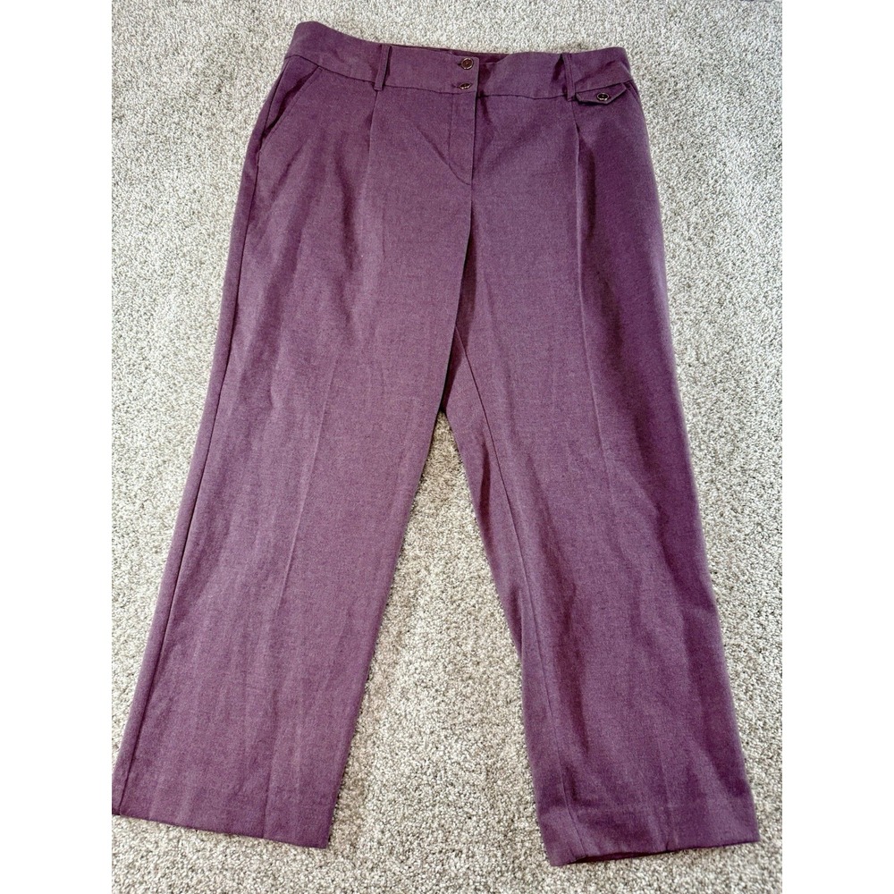 Liz Claiborne Women Sz 14 Grape Purple Lined Pockets Slacks Pants Inseam 26